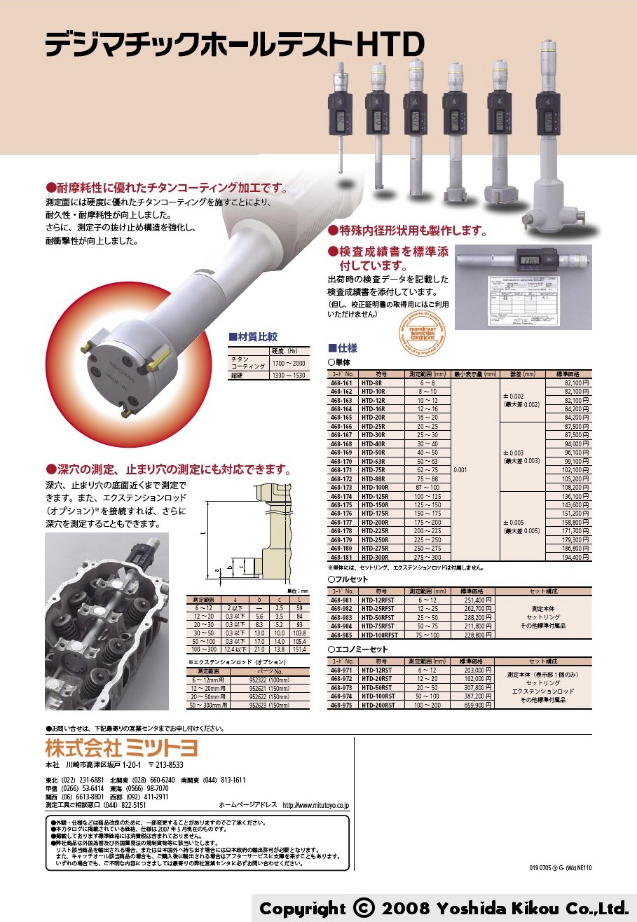 高品質の人気 ミツトヨ ホールテスト125~150mm 368-175 HT-150R 株