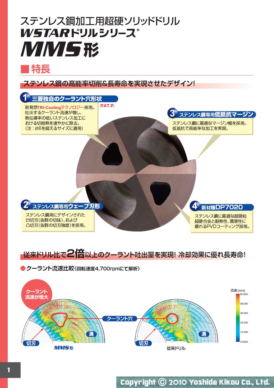 三菱 MVS WSTAR汎用 超硬ソリッドドリル 3D 内部給油形4.1mm DP1020 MVS0410X03S060:DP1020