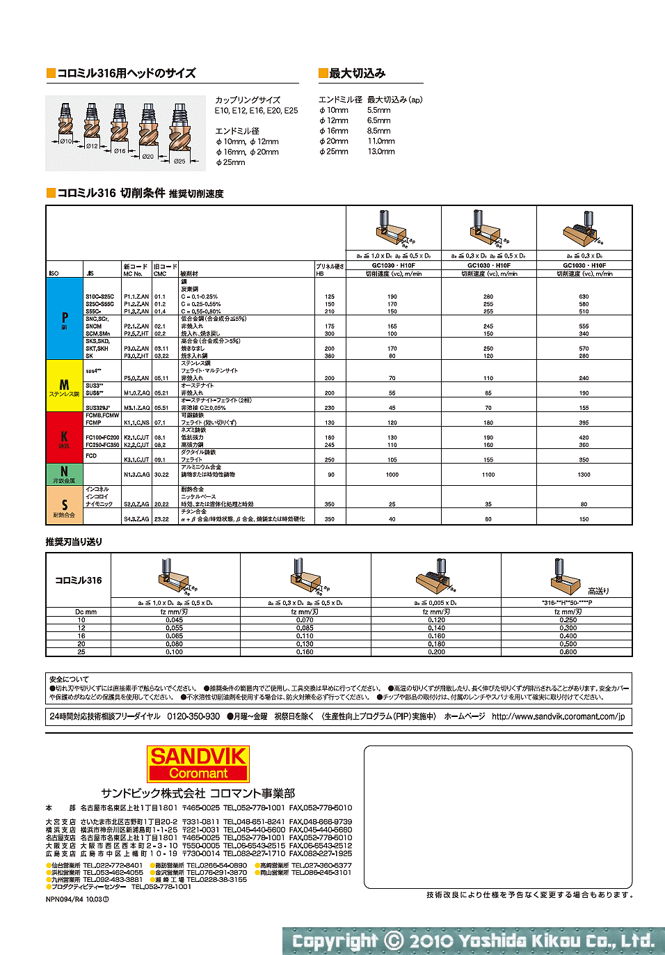 吉田機工株式会社 Yoshida Kikou Co.,Ltd. □ ヘッド交換式エンドミル