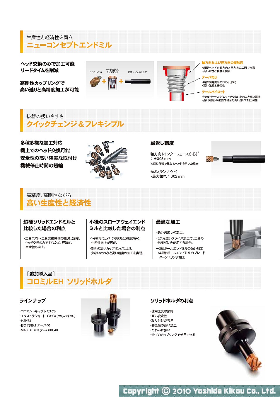 吉田機工株式会社 Yoshida Kikou Co.,Ltd. □ ヘッド交換式エンドミル