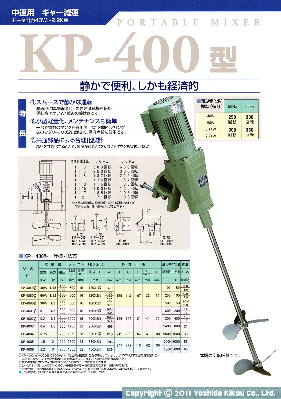 可搬型撹拌機 KP-400型/KPS-400型　02