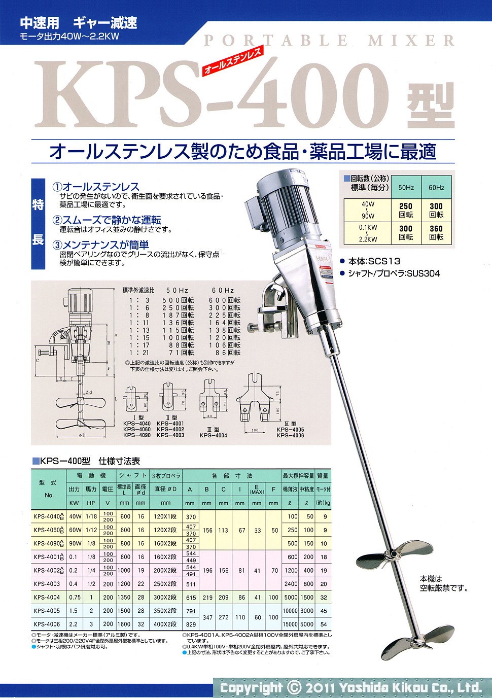 可搬型撹拌機 KP-400型/KPS-400型　03