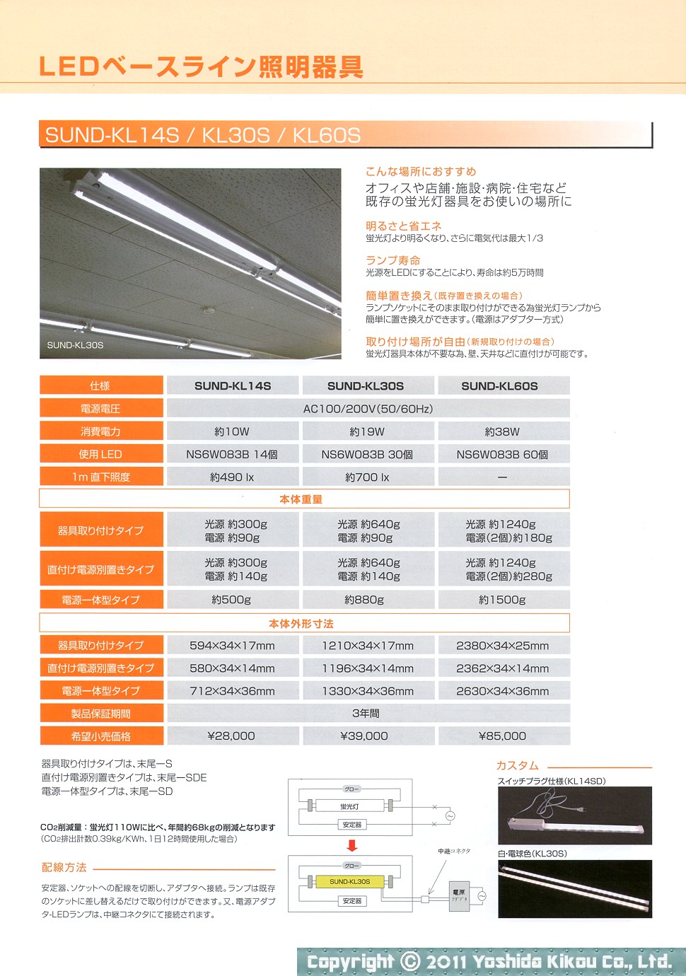 吉田機工株式会社 Yoshida Kikou Co.,Ltd. □ LEDベースライン照明器具 