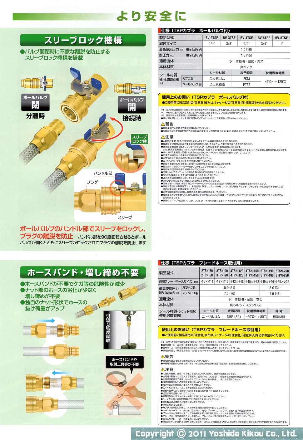 気体・液体用迅速流体継手「TSPカプラ」　04