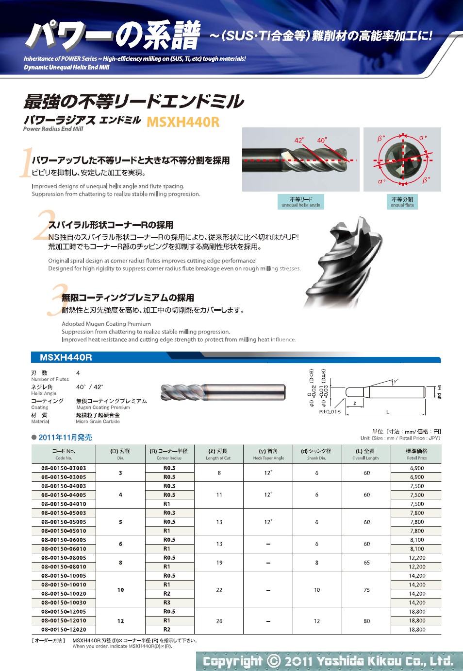 パワーラジアスエンドミル「MSXH440R」　02